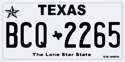 TX license plate BCQ2265