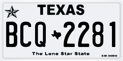 TX license plate BCQ2281