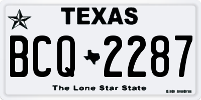 TX license plate BCQ2287