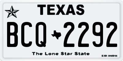 TX license plate BCQ2292