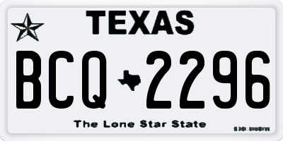 TX license plate BCQ2296
