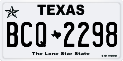 TX license plate BCQ2298