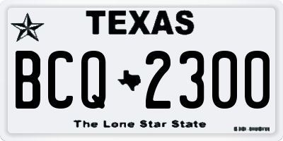TX license plate BCQ2300