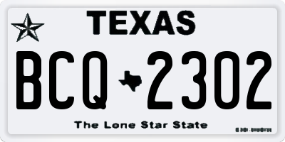 TX license plate BCQ2302
