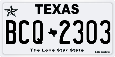 TX license plate BCQ2303