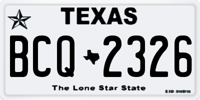 TX license plate BCQ2326