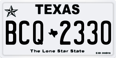 TX license plate BCQ2330
