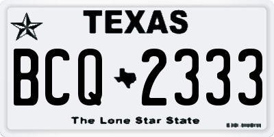 TX license plate BCQ2333