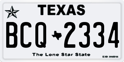 TX license plate BCQ2334