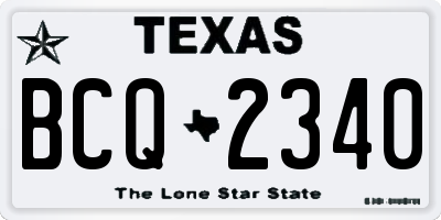 TX license plate BCQ2340
