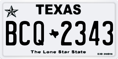 TX license plate BCQ2343