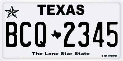 TX license plate BCQ2345