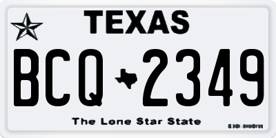TX license plate BCQ2349