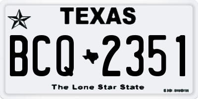TX license plate BCQ2351