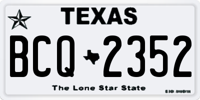 TX license plate BCQ2352