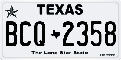 TX license plate BCQ2358