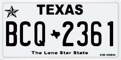 TX license plate BCQ2361