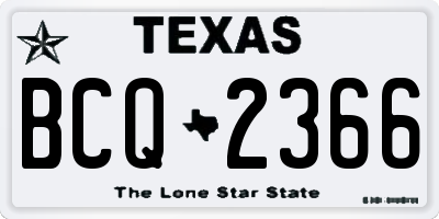 TX license plate BCQ2366