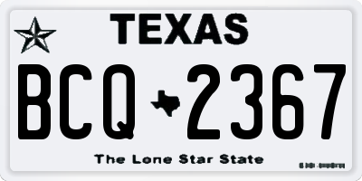 TX license plate BCQ2367