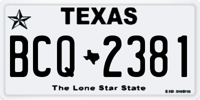 TX license plate BCQ2381
