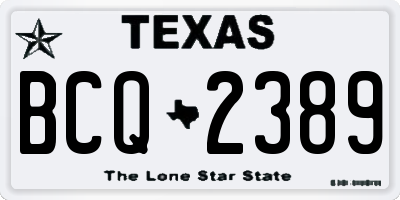 TX license plate BCQ2389