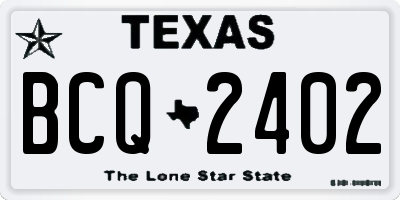 TX license plate BCQ2402