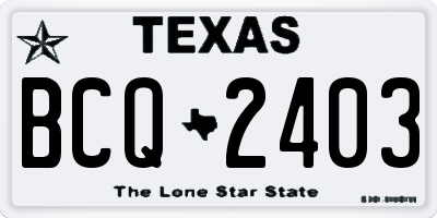 TX license plate BCQ2403