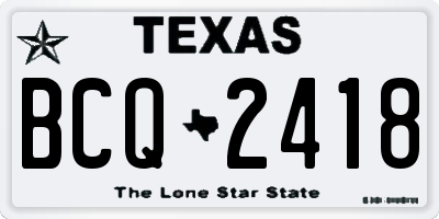 TX license plate BCQ2418
