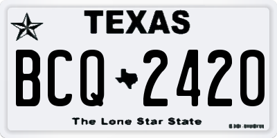 TX license plate BCQ2420
