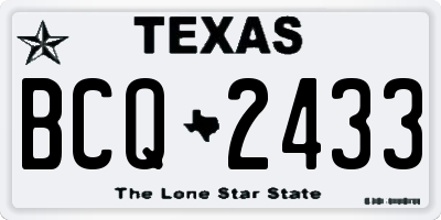 TX license plate BCQ2433