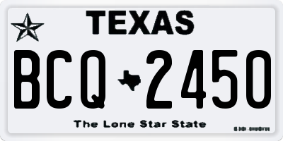 TX license plate BCQ2450