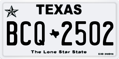 TX license plate BCQ2502