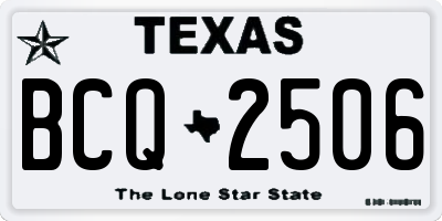 TX license plate BCQ2506