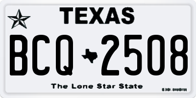 TX license plate BCQ2508