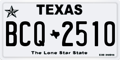 TX license plate BCQ2510