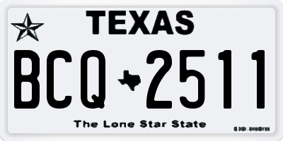 TX license plate BCQ2511
