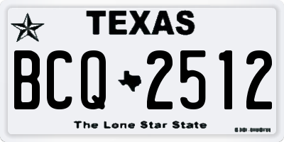 TX license plate BCQ2512