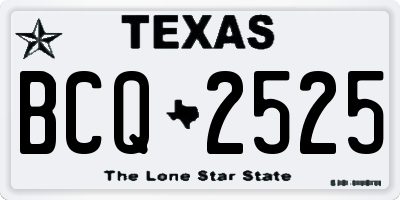 TX license plate BCQ2525