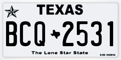 TX license plate BCQ2531