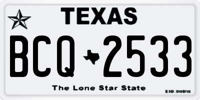 TX license plate BCQ2533
