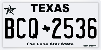 TX license plate BCQ2536