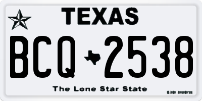 TX license plate BCQ2538