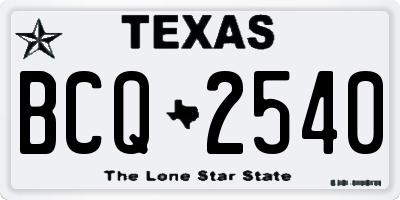 TX license plate BCQ2540