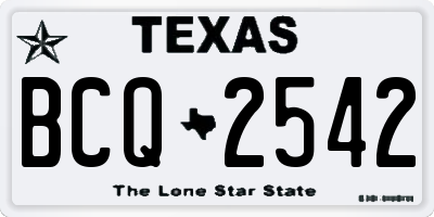 TX license plate BCQ2542