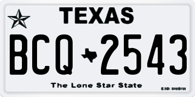 TX license plate BCQ2543