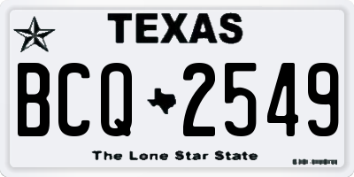TX license plate BCQ2549