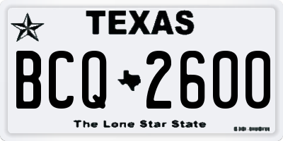 TX license plate BCQ2600