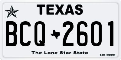 TX license plate BCQ2601