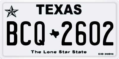 TX license plate BCQ2602