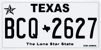TX license plate BCQ2627